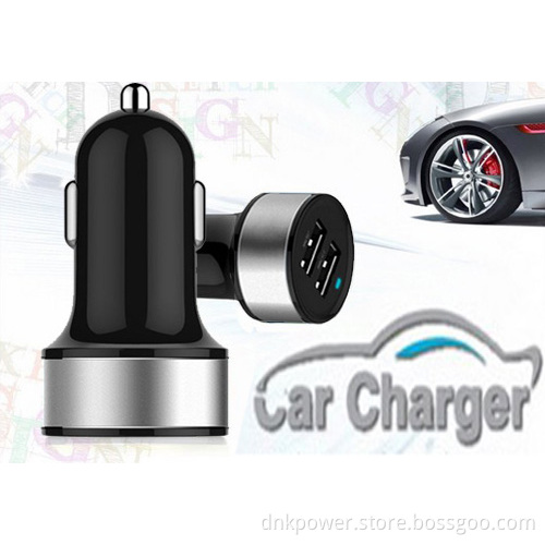 Logo Customized Dual USB Car Charger, Car Mobile Battery Charger